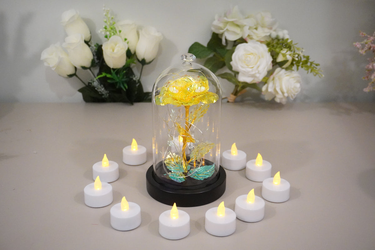 Enchanted Yellow Rose Lamp